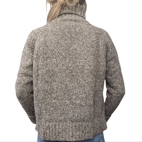 Y2K Express Wool Blend Turtleneck Sweater Gray Marled Chunky Knit Size Large - Picture 2 of 8